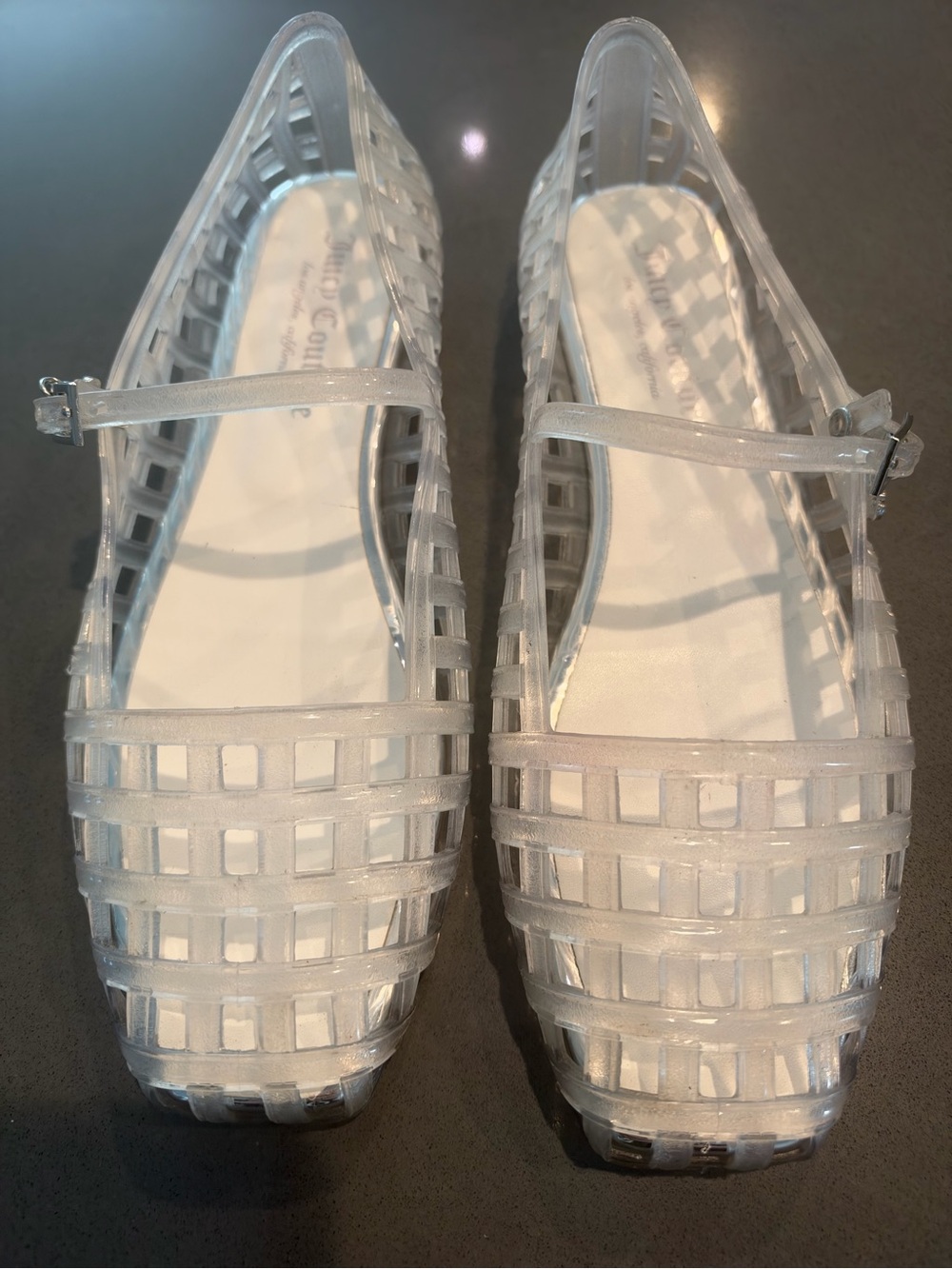 Juicy Couture Clear Jelly Mary Jane Flats